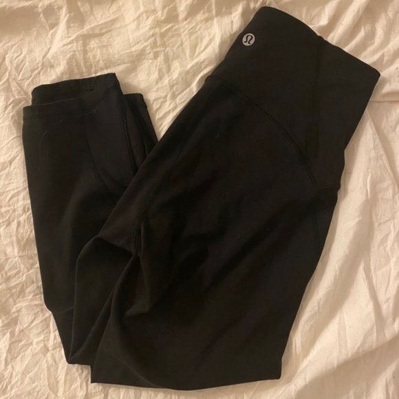 Lululemon Black Cropped Mesh Leggings - Picture 3 of 3